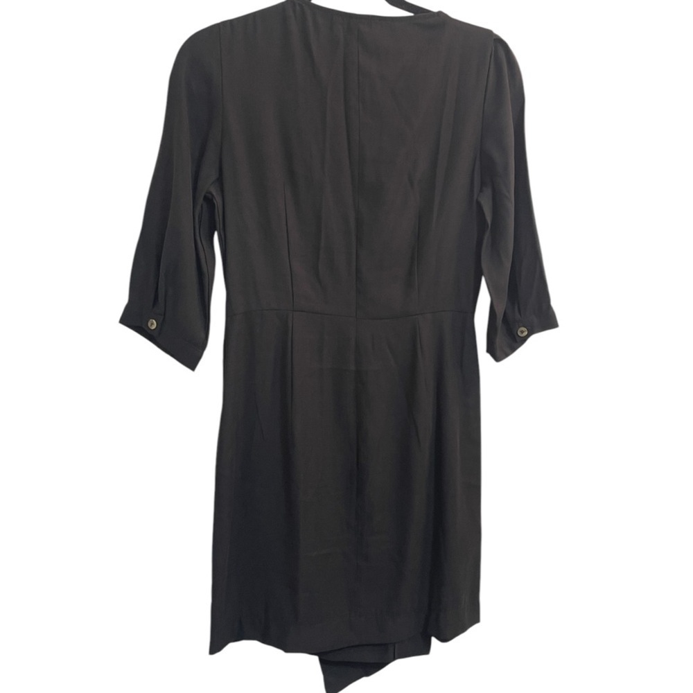 MNG Casual by Mango NWT Black Button-Front Wrap Dress - Size Women’s Small - Picture 3 of 9
